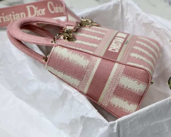 Dior Lady D Embroidery Series - Pink White Light Gold - Image 3