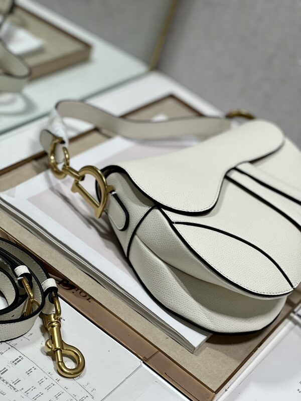 Dior Small Saddle Handbag - Off White - Image 4