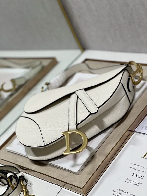 Dior Small Saddle Handbag - Off White - Image 5