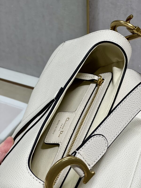 Dior Small Saddle Handbag - Off White - Image 3