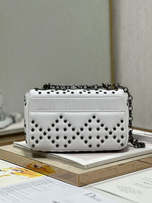 Dior Small Caro Handbag - Pentagonal Star White Gun Buckle - Image 5