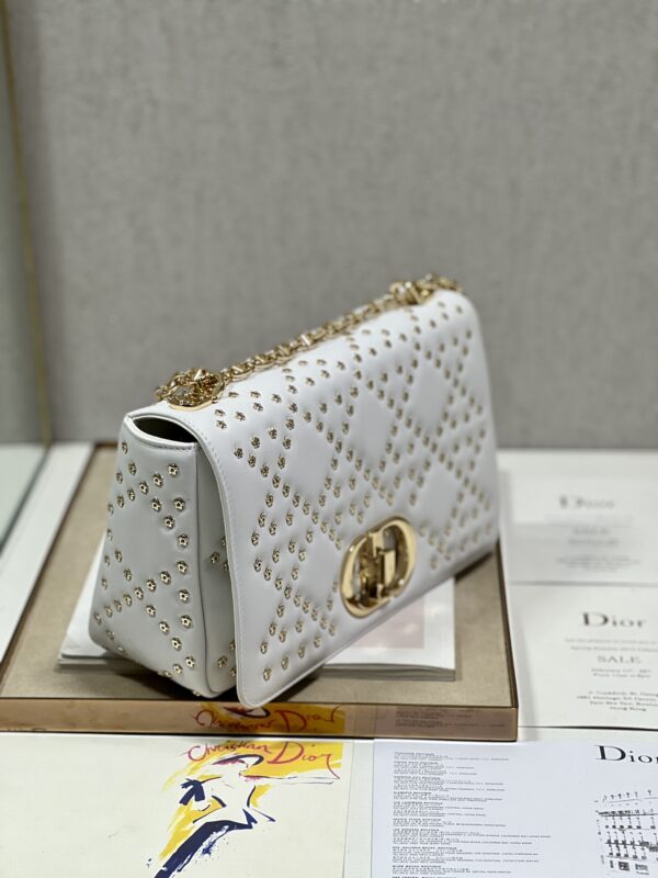 Dior Large Caro Handbag - Pentagram White Gold Buckle - Image 2