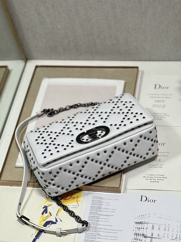 Dior Large Caro Handbag - Pentagonal Star White Gun Buckle - Image 4