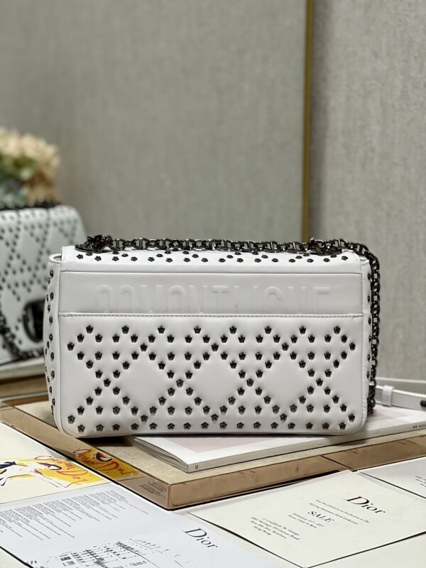 Dior Large Caro Handbag - Pentagonal Star White Gun Buckle - Image 5