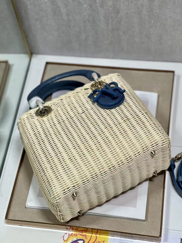 Dior Five-Compartment Basket Bag - Blue Snakeskin - Image 4