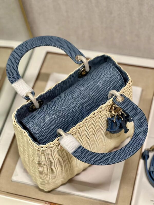 Dior Five-Compartment Basket Bag - Blue Snakeskin - Image 3