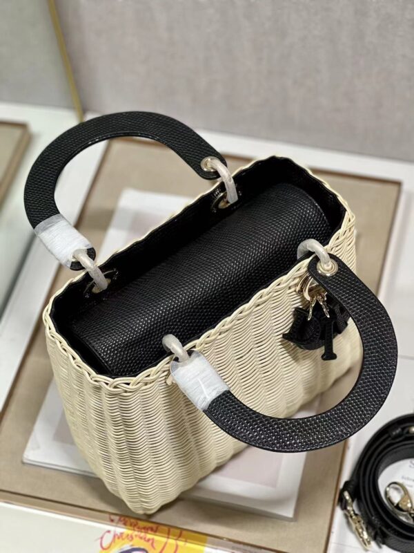 Dior Five-Compartment Basket Bag - Black Snakeskin - Image 3