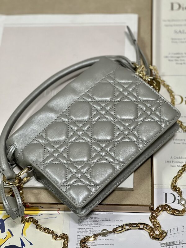 DIOR Lady Mini Bag - Metal Gray - Image 4