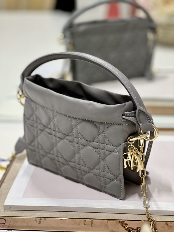 DIOR Lady Mini Bag - Dark Gray - Image 5