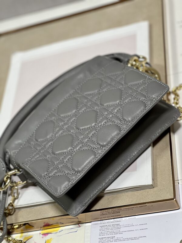 DIOR Lady Mini Bag - Dark Gray - Image 4