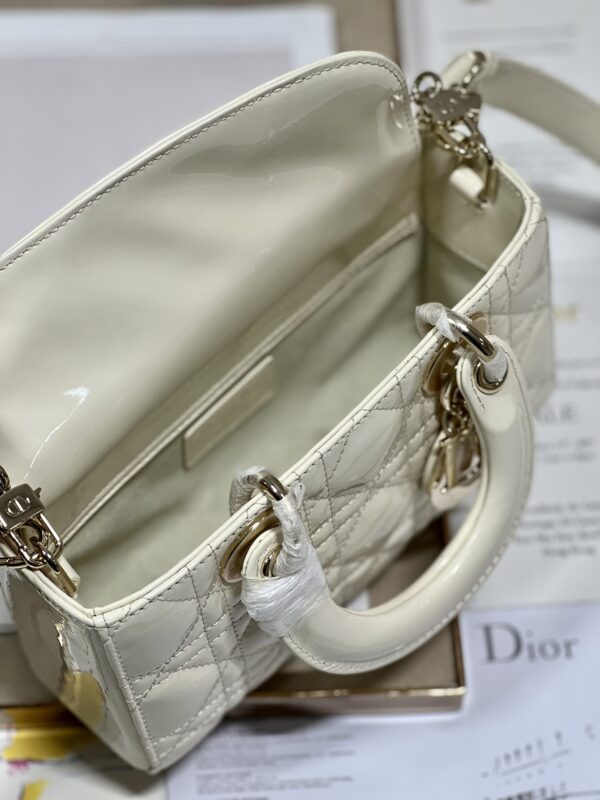 Dior Medium Horizontal Diana Bag - White Gold Buckle - Image 3