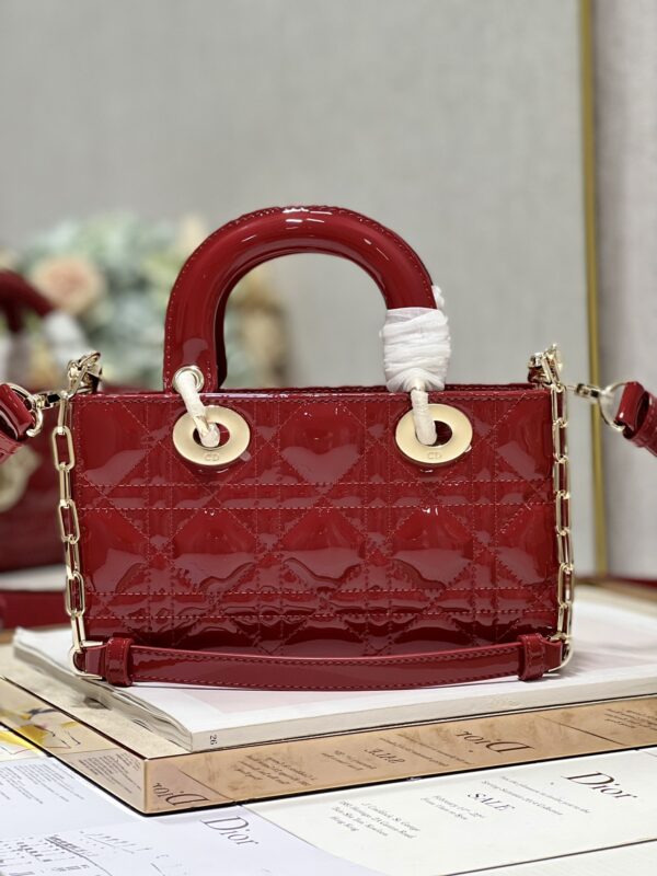 Dior Medium Horizontal Diana Bag - Red Gold Buckle - Image 5