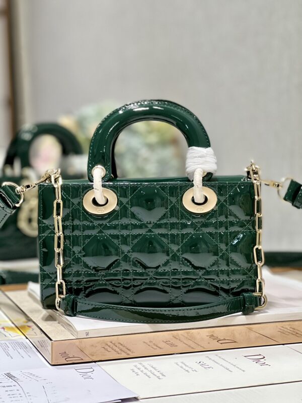 Dior Medium Horizontal Diana Bag - Dark Green Gold Buckle - Image 5