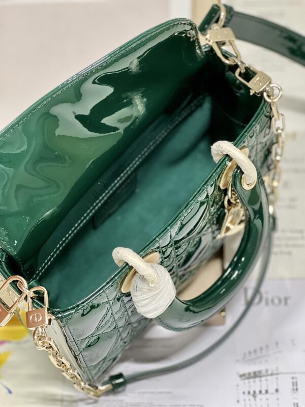 Dior Medium Horizontal Diana Bag - Dark Green Gold Buckle - Image 3