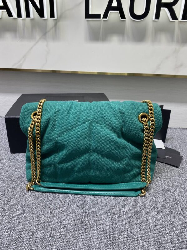 YSL Lou Lou's Large Canvas Cloud Bag - Sea Green - Image 5