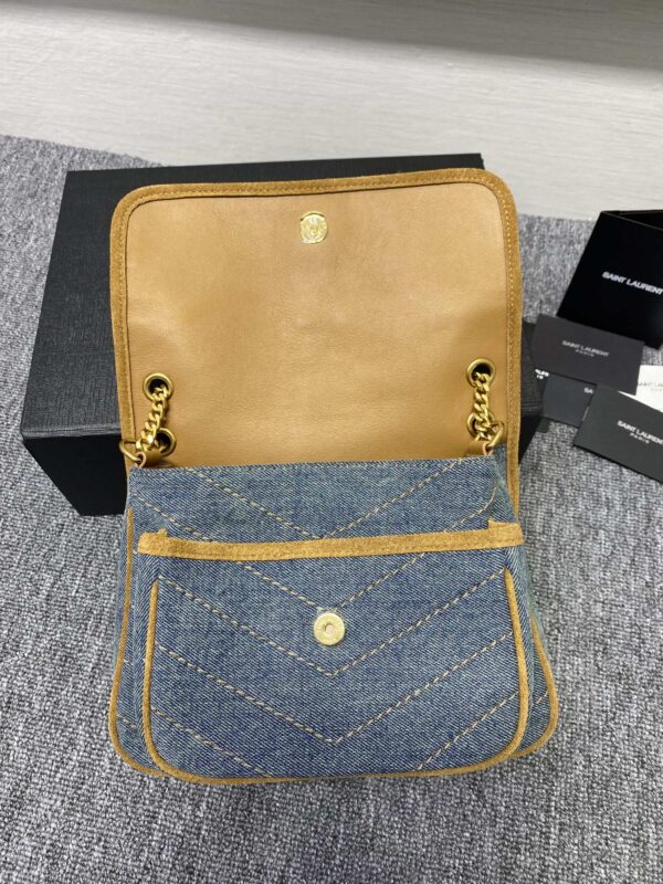 YSL Yves Saint Laurent Denim Small Handbag - Image 2