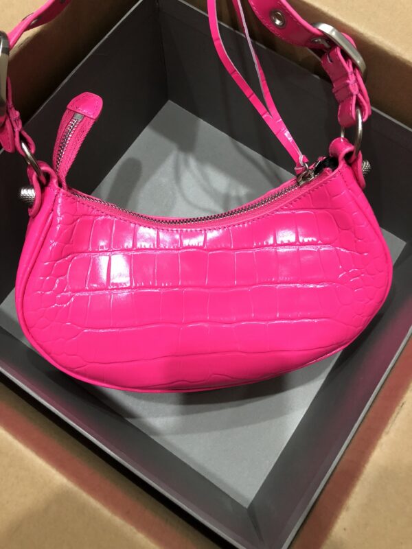 Balenciaga Le Cagole Half-Moon Small Armpit Dumpling Bag - Shocking Pink - Image 4