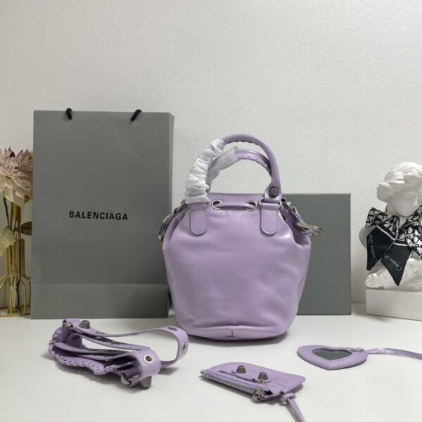 Balenciaga Le Cagole Large Bucket Bag - Purple - Image 4