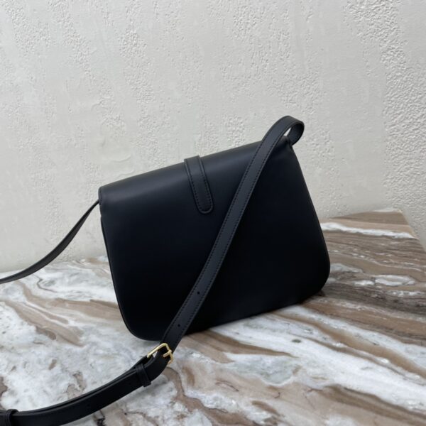 Celine Tabou Medium Smooth Cow Leather Handbag - Black - Image 4