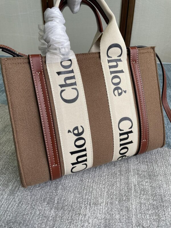 Chloe Woody Small Tote Bag - Brown - Image 4