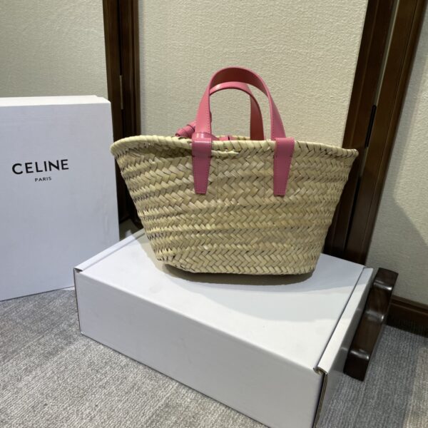 Celine Spring And Summer Straw Bag - Pink - Image 4