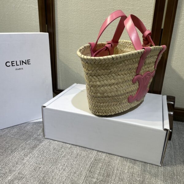 Celine Spring And Summer Straw Bag - Pink - Image 5