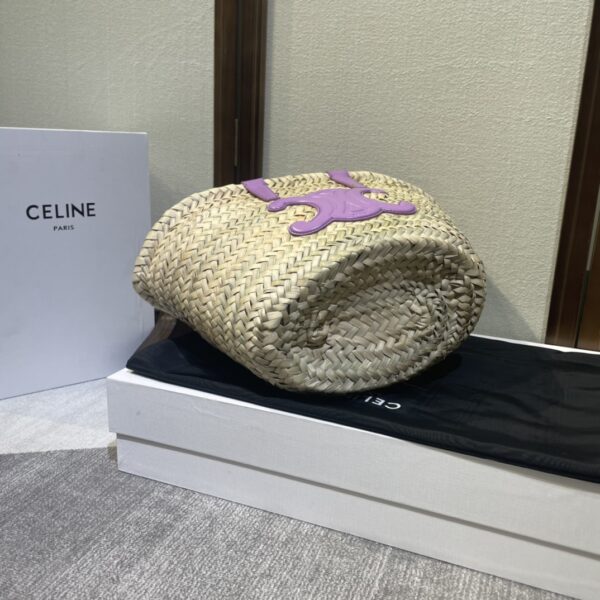 Celine Spring And Summer Straw Bag - Purple - Image 3