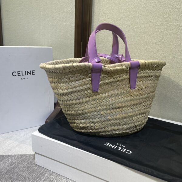 Celine Spring And Summer Straw Bag - Purple - Image 4