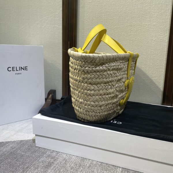 Celine Spring And Summer Straw Bag - Yellow - Image 5