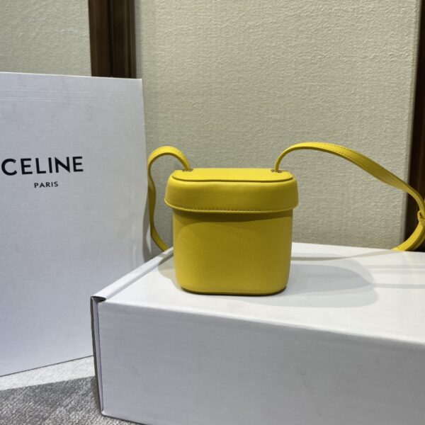 Celine Boxtriomphe Three-dimensional Small Bucket Bag - Yellow - Image 4