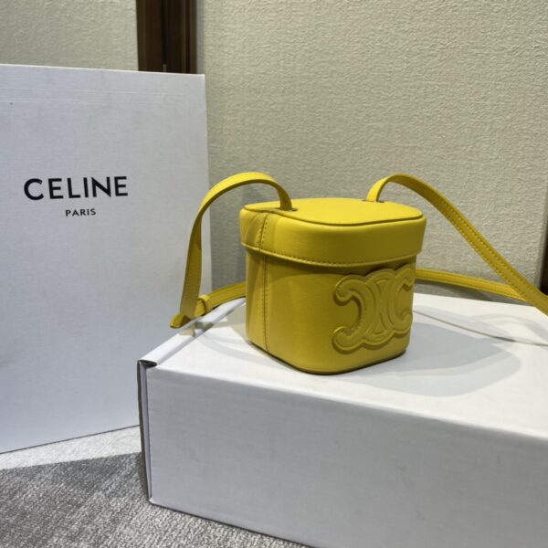 Celine Boxtriomphe Three-dimensional Small Bucket Bag - Yellow - Image 5