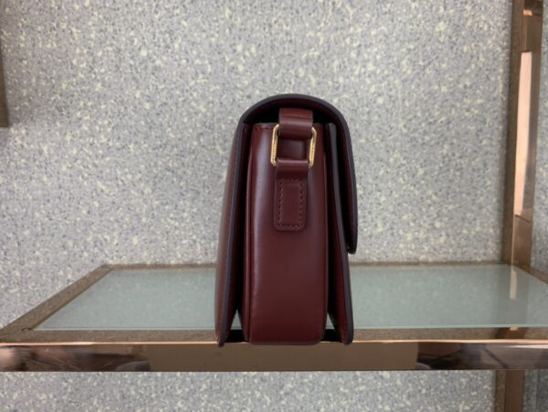 Celine Teen Triomphe Calfskin Handbag - Maroon - Image 4