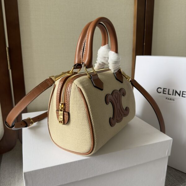 Celine Arc De Triomphe Small Boston Pillow Bag - Cream - Image 5