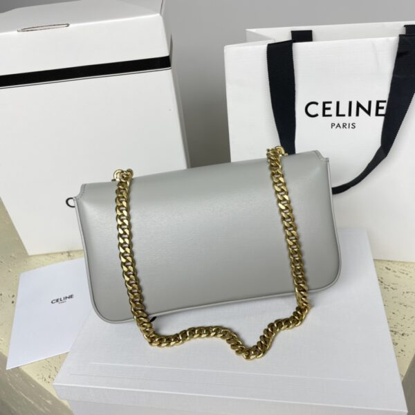 Celine Chain Underarm Triomphe Canvas Bag - Gray - Image 5