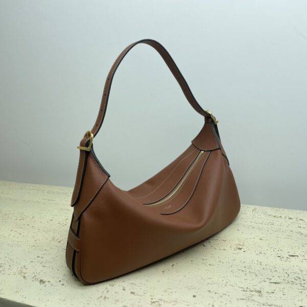 Celine Romy Medium Soft Cow Leather Handbag - Brown - Image 5