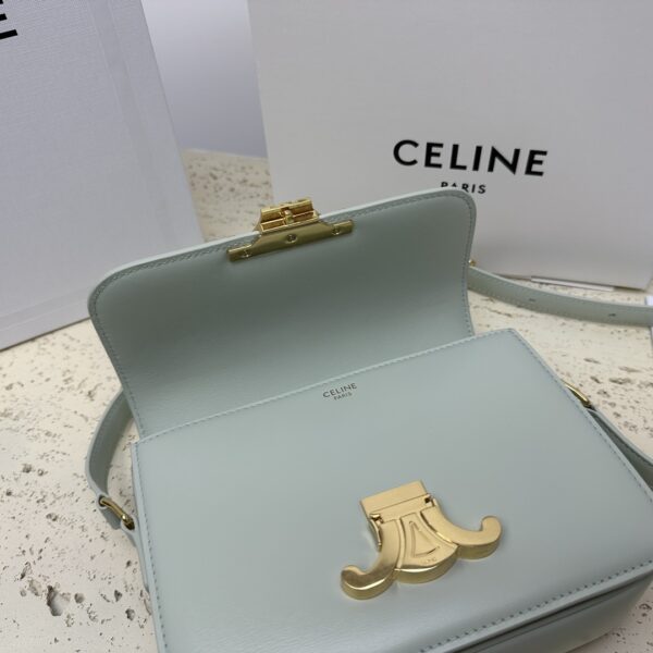 Celine Teen Triomphe Calfskin Handbag - Light Green - Image 3