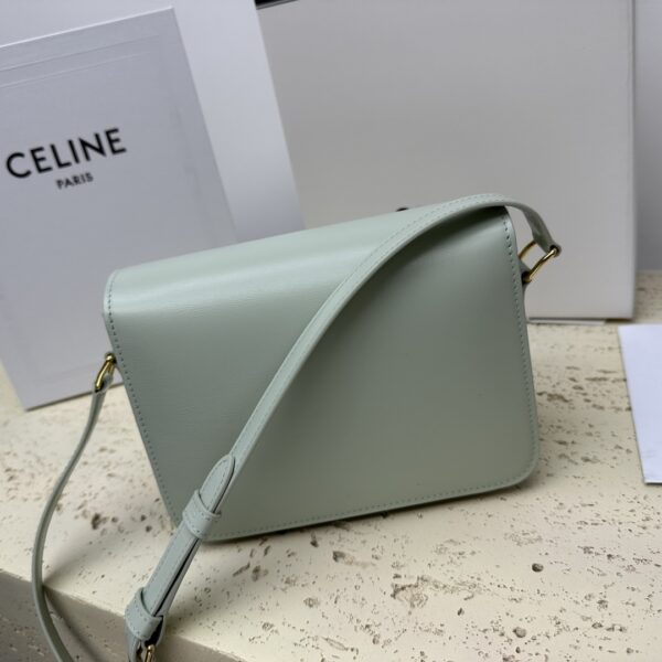 Celine Teen Triomphe Calfskin Handbag - Light Green - Image 5